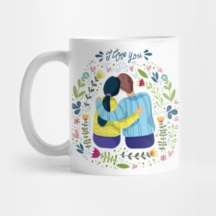 couple floral I love you Mug